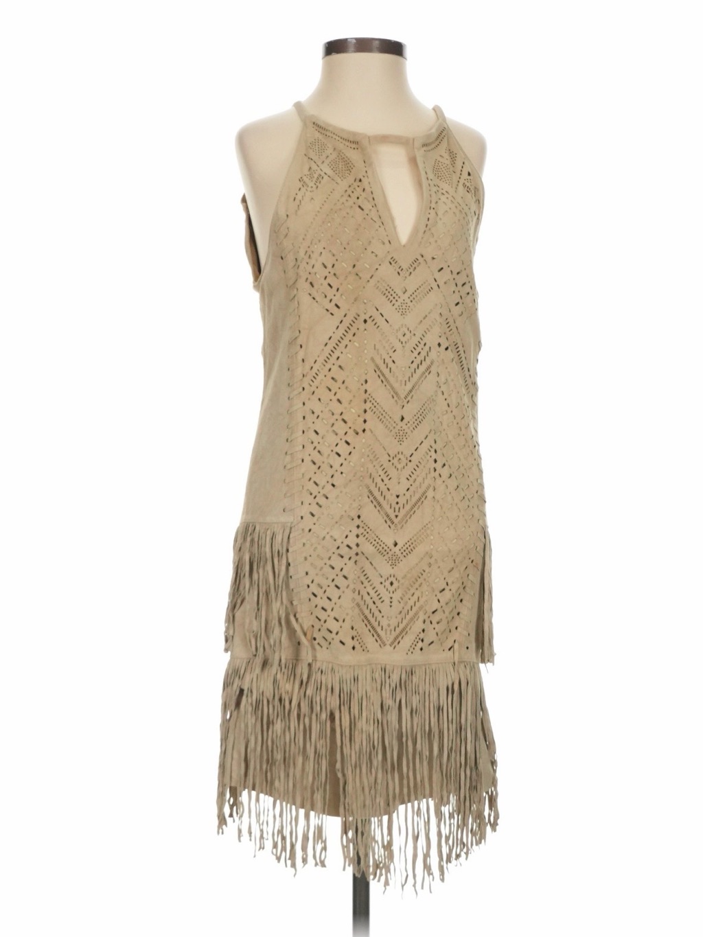 Parker Suede Laser Cut Fringe Dress